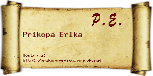 Prikopa Erika névjegykártya